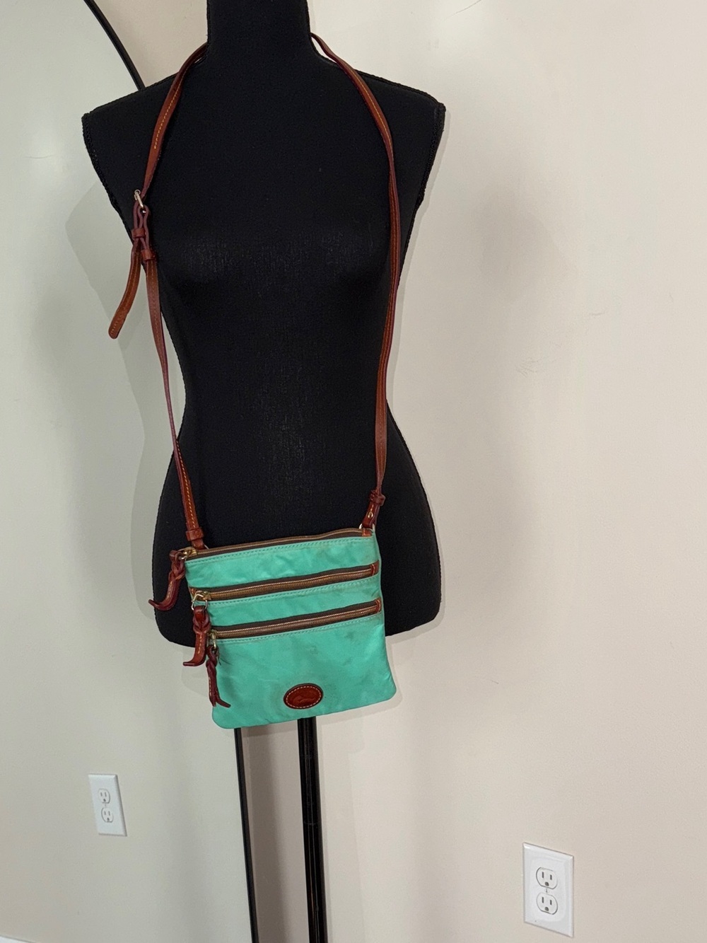 Dooney and Bourke Crossbody Bag Teal Brown